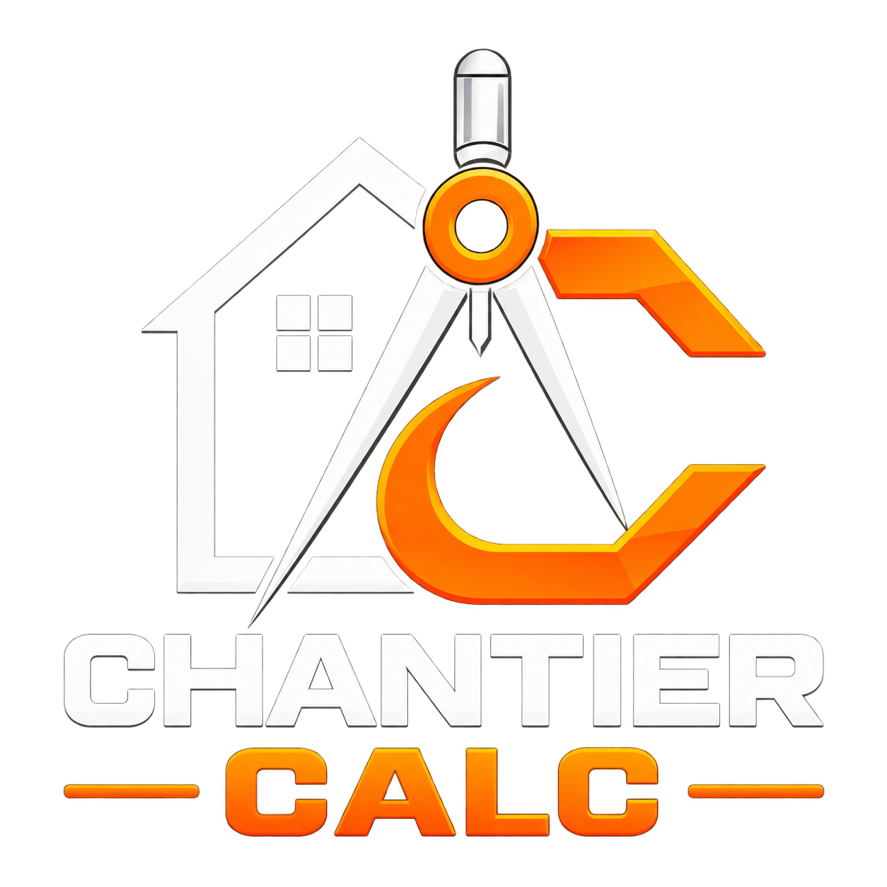 Chantier Calc, maison et compas orange